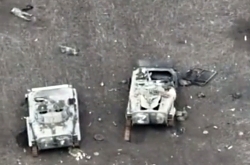 UA drone films aftermath of RU attack in Donetsk region