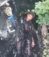 Perfect Punishment... Guy Forced to Swim in a Septic Sewer