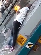 Dude Sparks up and Sizzles from Electrocution 