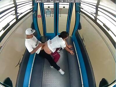 A couple was caught on security cameras having sex on public transport 