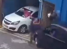 Out of control car nearly kill woman 