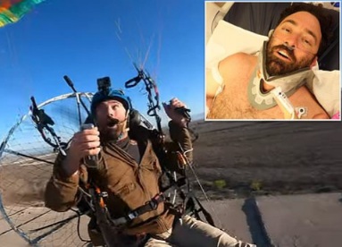 motorized paraglider smashes into the Texas desert 