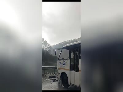 Collision of 2 Buses in Blind Spot in Hilly Area