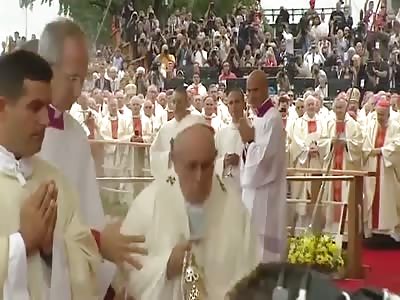 Pope Francis Falls at World Youth Day Event in Poland