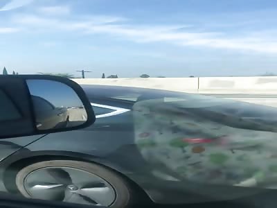 Tesla Driver Apparently Asleep Behind The Wheel As Car Speeds Down 