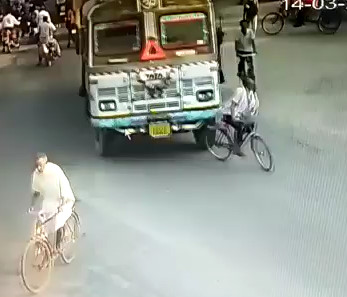 Damn..! Cyclist are Crushed to Death by Truck
