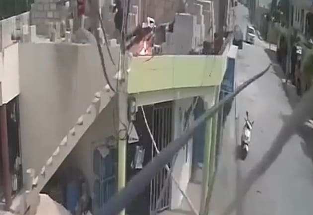 Construction Worker Fries On Power Line
