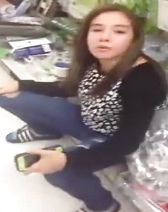 Girl Caught Pissing in the Middle of Walmart.