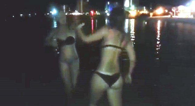 Bikini Bitches Fight Mid Swim.