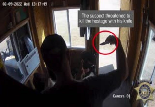California Cop Delivers A Headshot To Hostage-Taker With Knife To Man's Throat