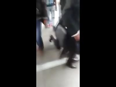 Man at a Bus Station Receives Brutal Beat Down