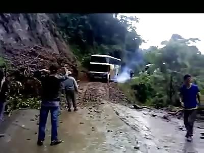 Bus Falls of Cliff in Bolivia